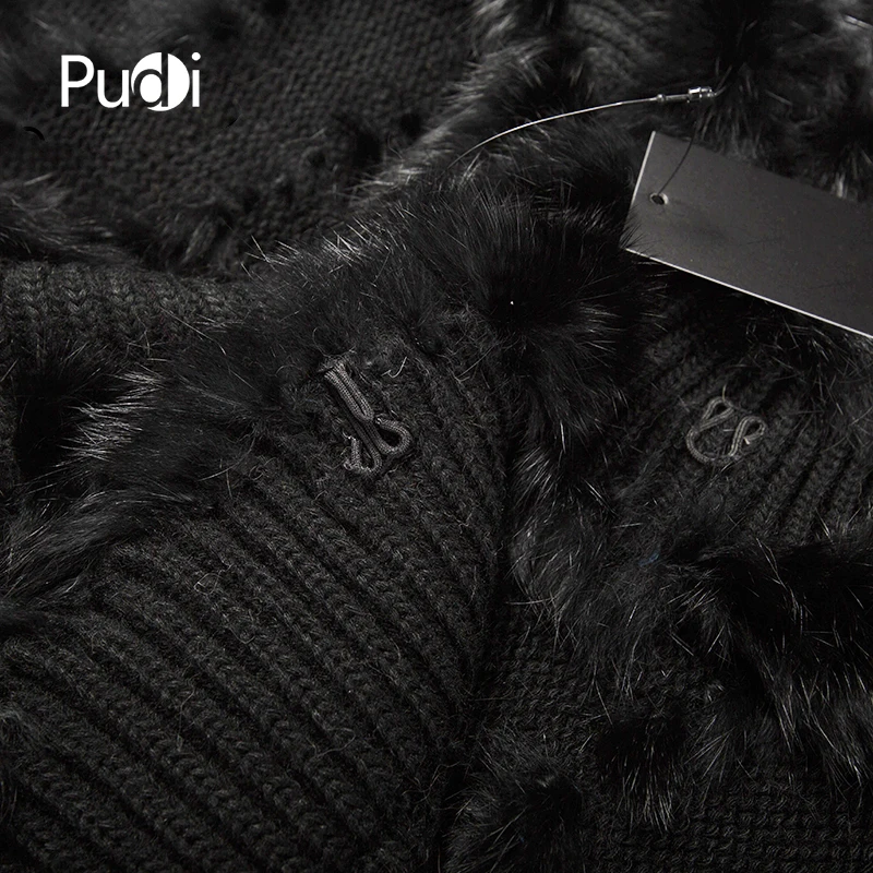 

The new VT7016 women's vests Knitted vest sleeveless garment underwaist sleeveless sweater gilet with real rabbit fur black