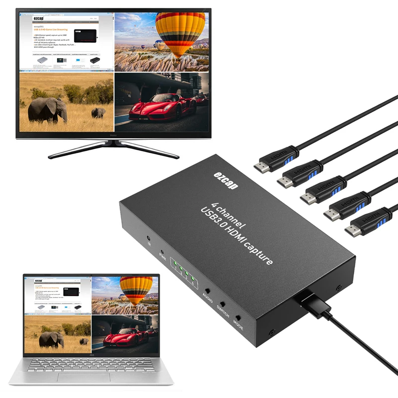 4 канала плата захвата hdmi 4x1 переключатель мультипросмотра 1080P 60 кадров в секунду