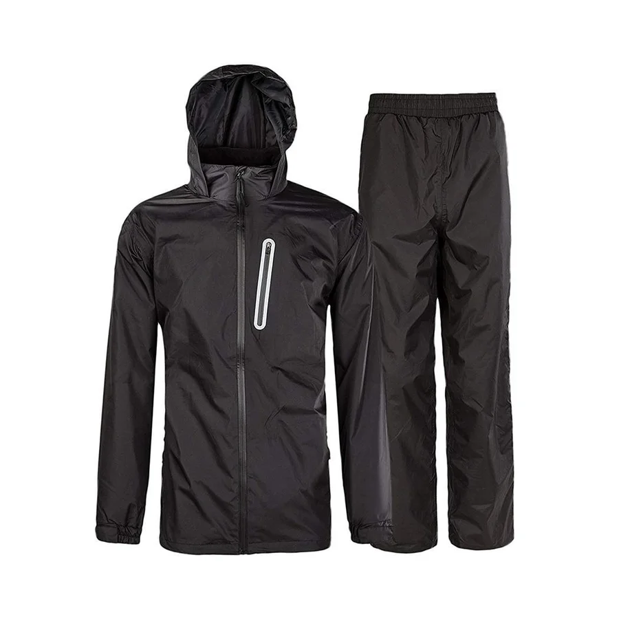 Водонепроницаемый дождевик для мужчин черный длинный всесезонный закрывающий