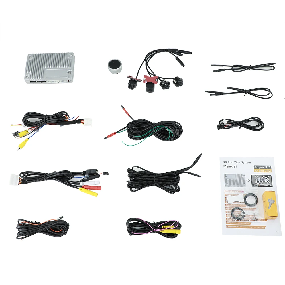 $241.82 3D Pro 360 panoramic camera system bird's eye view 180 degree Sony 225 lens with 2-24 hours parking monitoring DIY car color