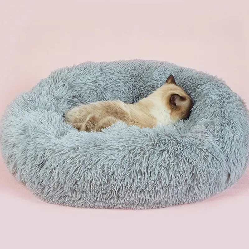 Мягкая моющаяся кровать для собак длинная плюшевая койка глубокого сна