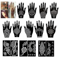 set of 30 sheets indian arabic henna tattoo stencil temporary tattoo template kit flower stencils for body paint