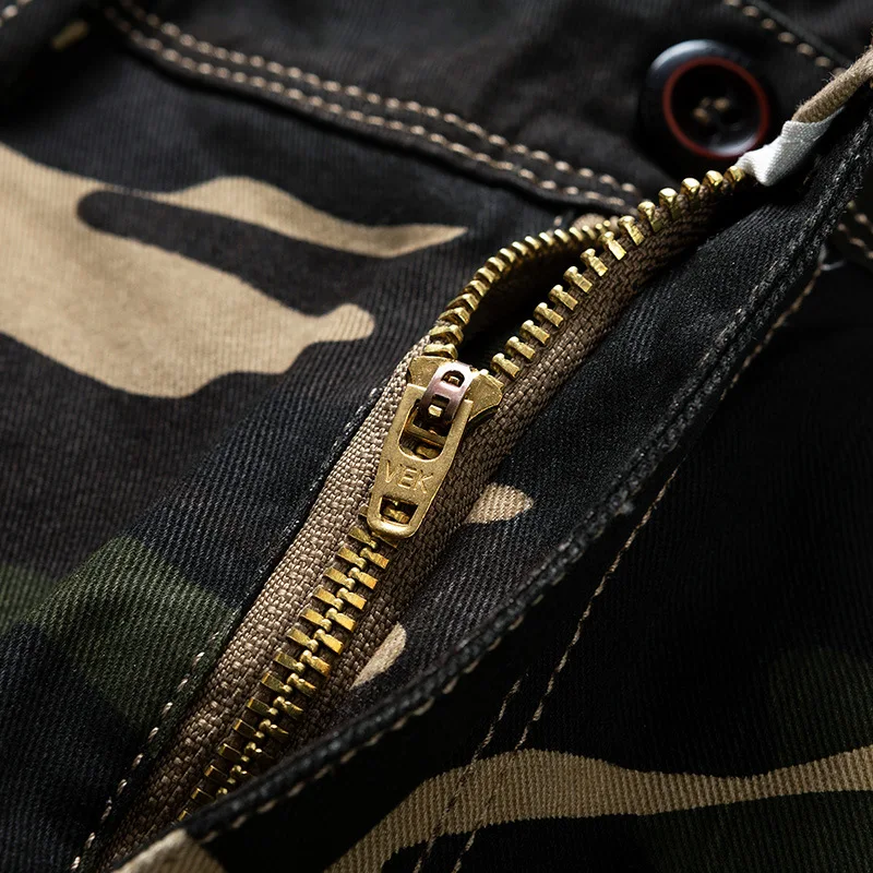 Шорты карго мужские камуфляжные до колена хлопок повседневные короткие штаны