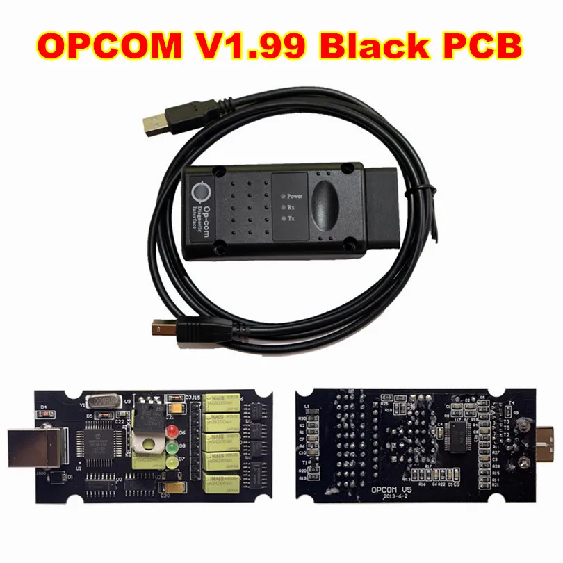 OPCOM 1.99 Black Самая низкая цена OPCOM V1.59/1,70/V1.95/V1.99 с чипом PIC18F458 OP-COM obd2 сканер диагностический инструмент opcom v1.99 - Цвет: OPCOM 1.99 Black