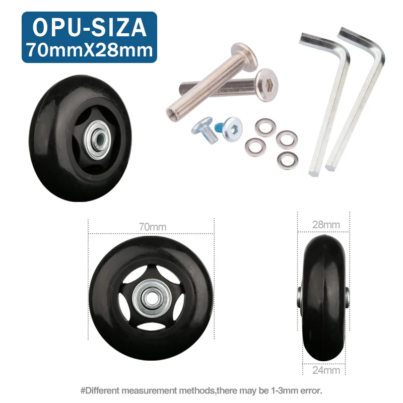 OPU-70-28 Сменные багажные колеса OPU 70*28 мм, чехол для костюма с осями, аксессуары, чехол для путешествий, съемный аксессуар, коробка с паролем, колеса - Цвет: OPU-70-28
