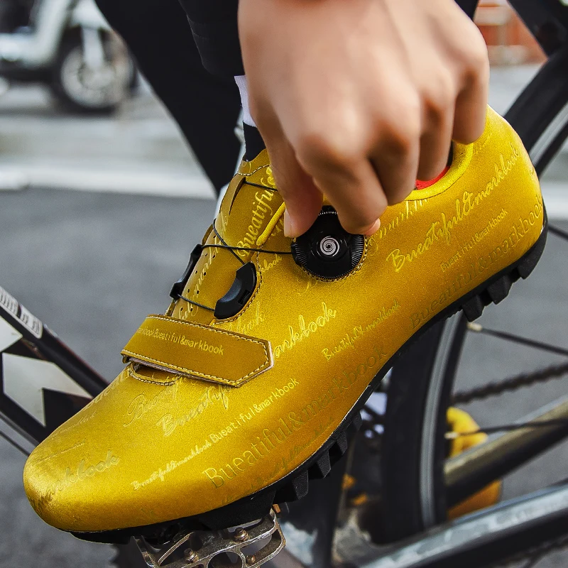 

Sapatilha Ciclismo MTB велосипедные туфли профессиональный Для мужчин желтого цвета дышащая гоночный велосипед самоблокирующийся, для спорта, для ка...