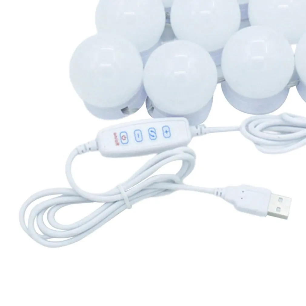 

5V Led Makeup Mirror Light Bulb Hollywood Makeup Vanity Lights USB Wall Lamp 10pcs Dimmable Dressing Table Mirror Lamp