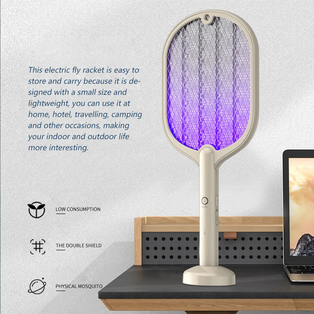 

3000V Electric Mosquito Killer With UV Lamp USB 2000mAh Rechargeable Bug Zapper Summer Fly Swatter Trap Home Bug Insect Racket