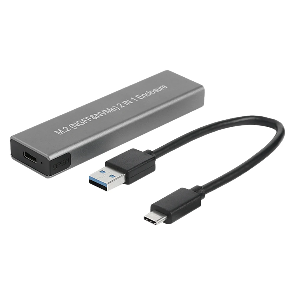 

M.2 NVME SSD к USB 3.1 чехол, 10 Гбит/с двойной протокол M2 NVMe коробка, PCIe NGFF SATA M2 NVMe корпус адаптер с OTG для M.2 SSD