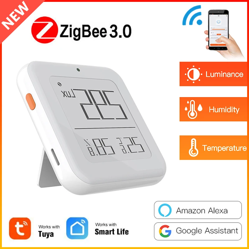 

Метеостанция Tuya Zigbee электронная с ЖК-дисплеем, цифровой измеритель температуры и влажности для дома и улицы, термометр, гигрометр