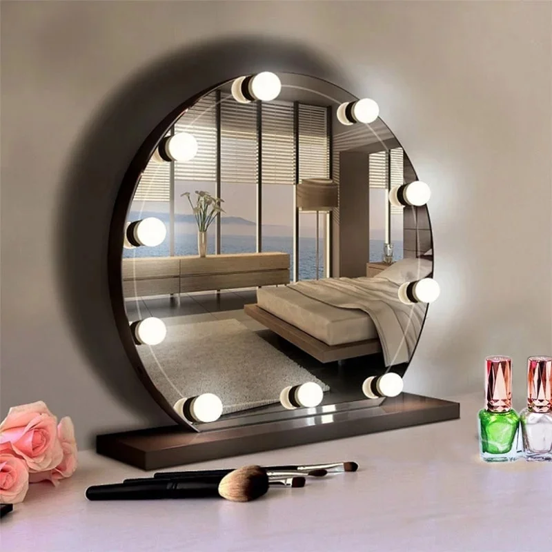 

Table Mirror Light Usb 5V Hollywood Vanity Full Backlit Stepless Dimming 3 Colors Wall Lamp Led Makeup Bulbs String 6/10pcs Bulb