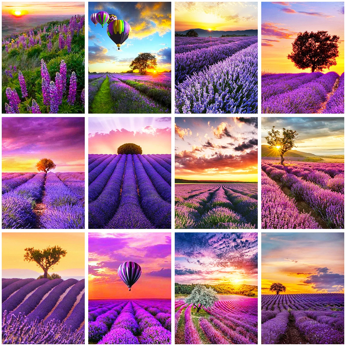 

5D алмазная живопись, пейзаж, цветок лаванды, море, круглая Алмазная вышивка, мозаика, украшение для дома, узор, «сделай сам», подарок ручной р...