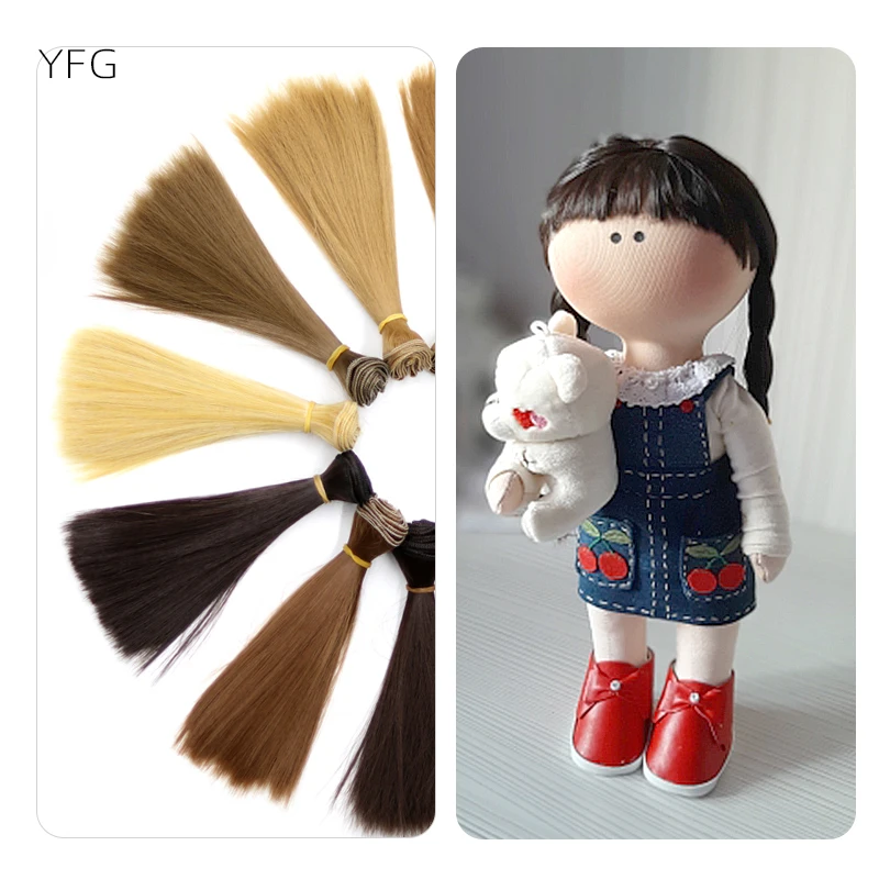 15*100 см o 20*100 25*100 de largo recto alta temperatura fibra BJD SD pelucas DIY pelo para muñecas envino gratis|Куклы| |