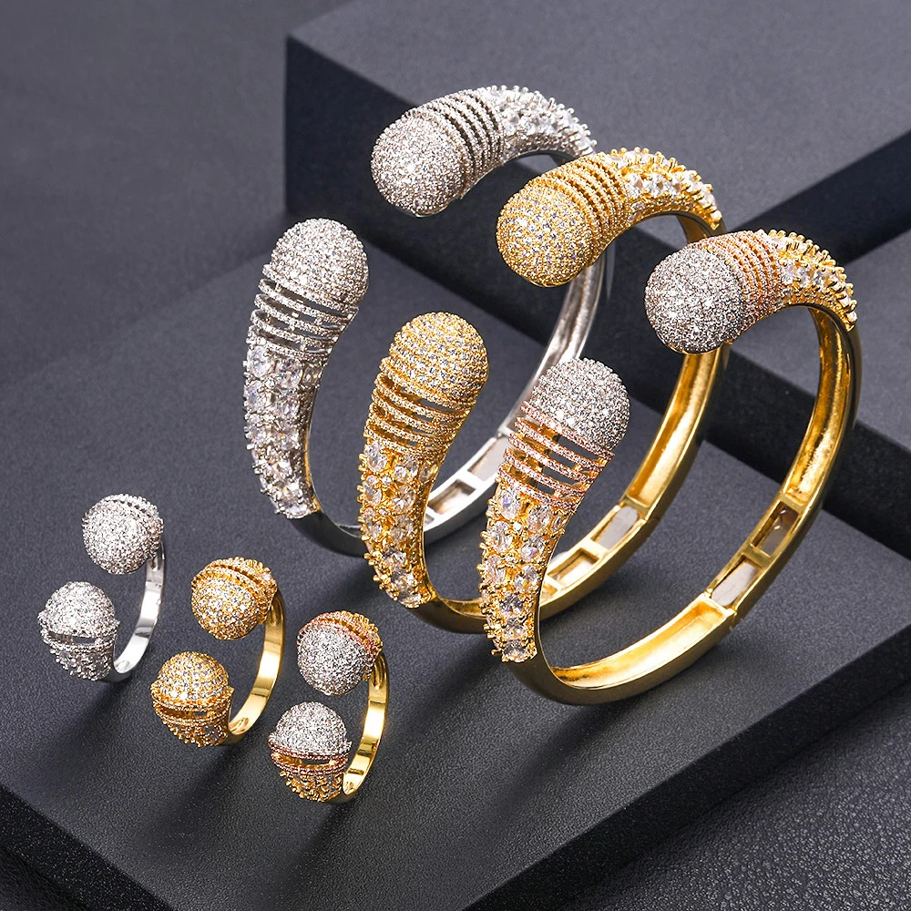 Jankelly роскошный шар браслет в форме капли кольцо наборы для ухода за кожей Дубай