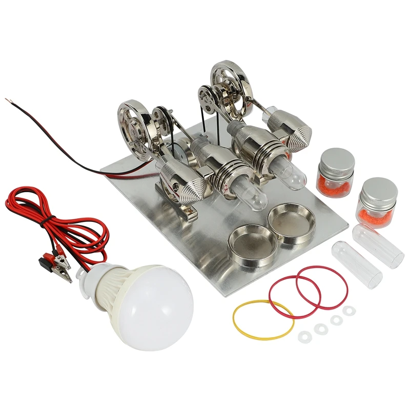 Двойной цилиндр Двигатель Стирлинга модель развивающая игрушка для научного