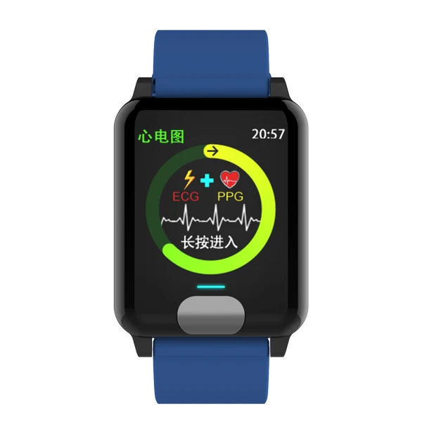 Blue MAFAM E04 ECG смарт-браслет PPG смарт-Браслет фитнес кровяное давление пульсометр калории Смарт-часы ремешок для мужчин - Цвет: Blue