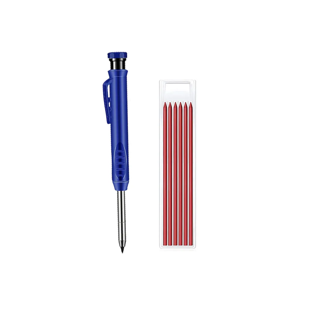 

Solid Carpenter Pencil Set With 1box Lead Built-in Sharpener Deep Hole Pencil Hand Tool Accessories