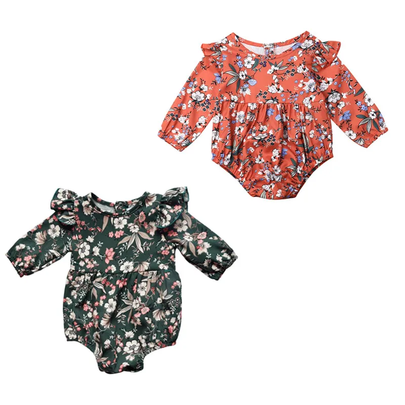 Комбинезон с длинным рукавом для новорожденных девочек|Ромперы| |