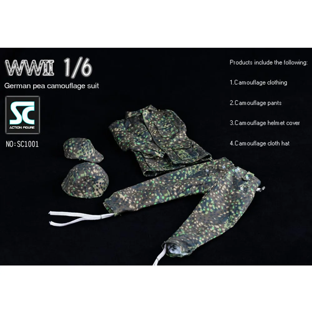 

Spot 1/6 Soldiers WWII Camouflage Pea Uniform Top M43 for 12 inch action figure