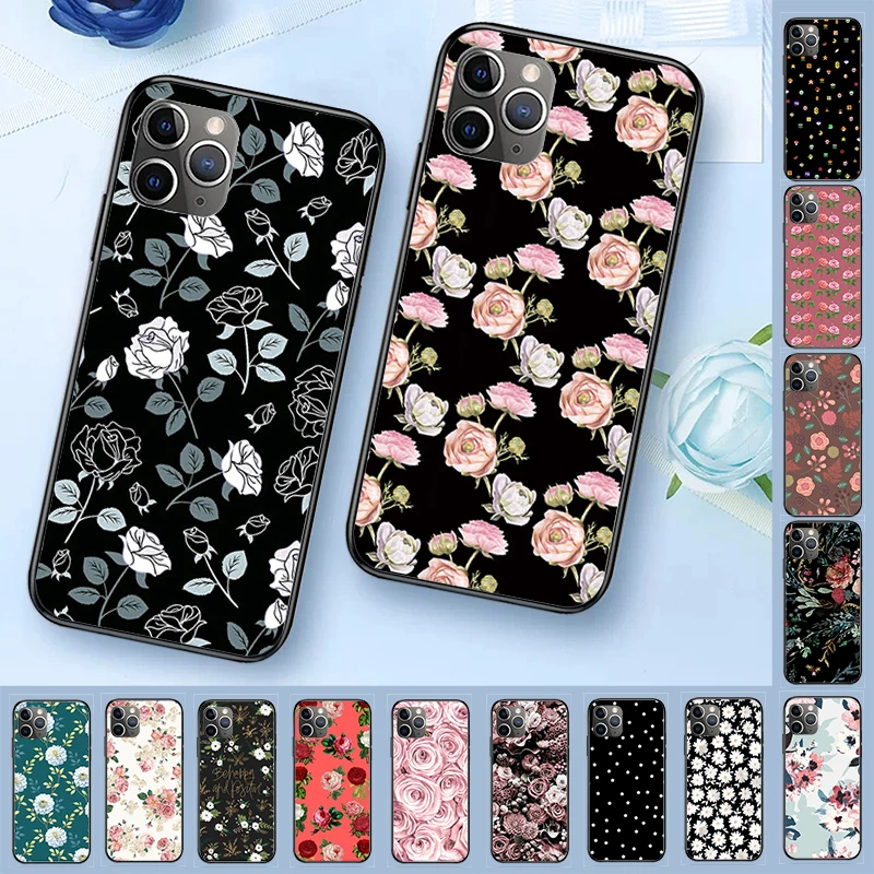 Цветочный узор обои мягкий чехол для телефона из ТПУ iPhone 11 pro XS MAX 8 7 6 6S Plus X 5 5S SE