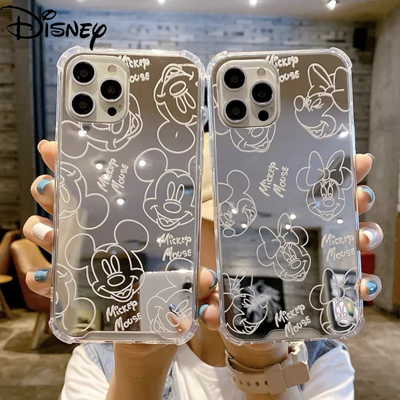 

Disney Cartoon Mickey Minnie Mirror Phone Cover for IPhone11/11p/11pm/12/12p/12pm/7/8/8p/xr/x/xs/xsmax/se/7p Couple Phone Case