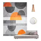 Модный современный минималистичный скандинавский серый оранжевый геометрический гостиной прикроватный коврик для спальни коврики