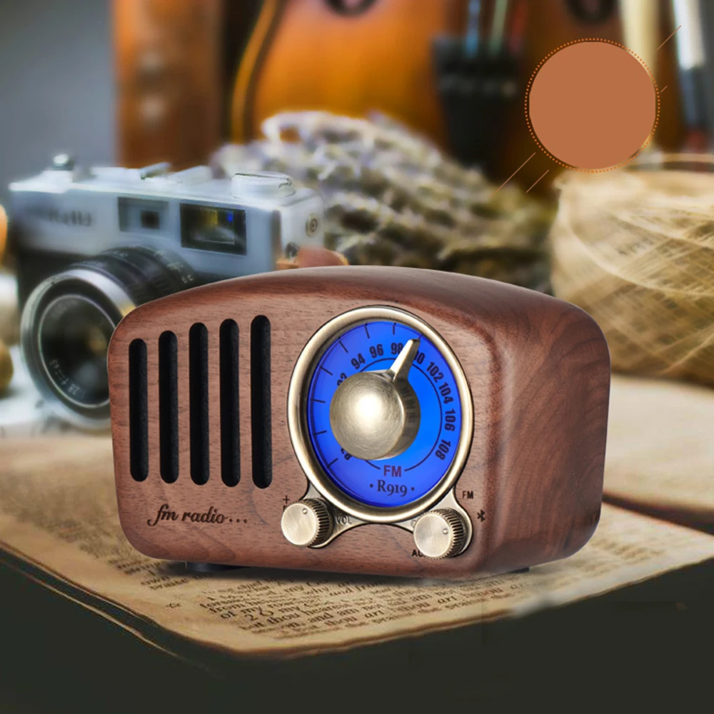 Классический деревянный радиоприемник FDBRO портативный уличный мини FM SD MP3 стерео