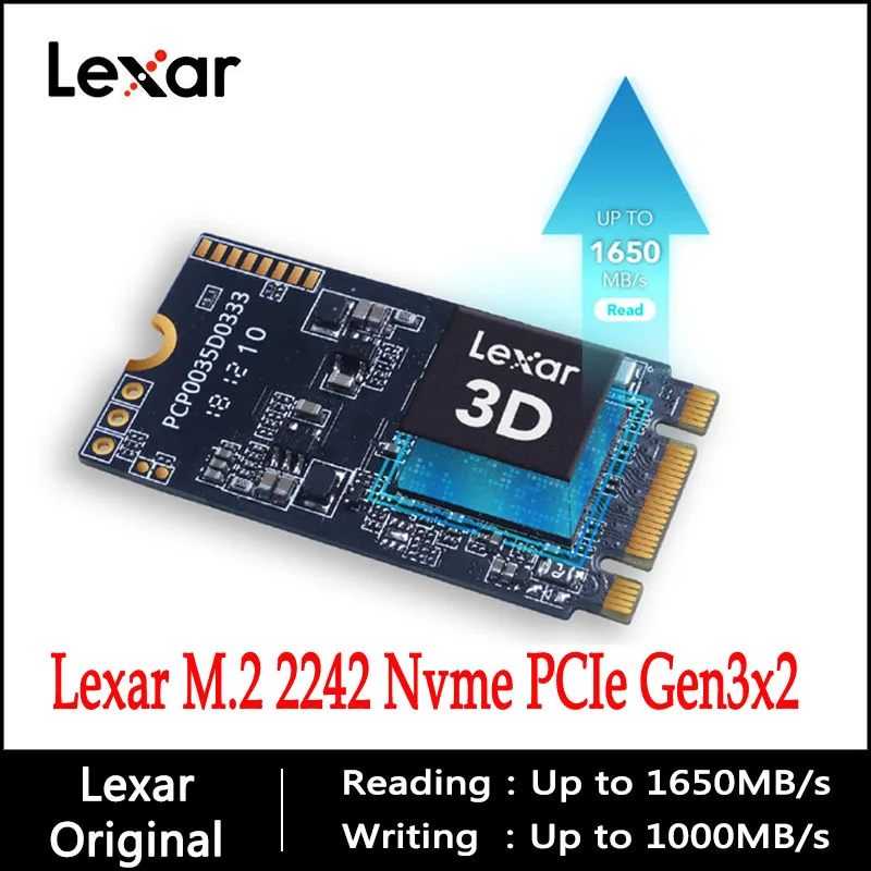 SSD Lexar NVMe PCIe Gen3x2 NM520 M.2 2242 HDD TLC 128 ГБ 256 512 Внутренний твердотельный накопитель для