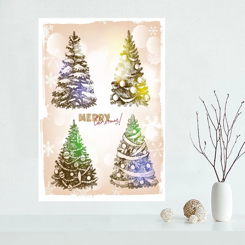 

Custom Merry Christmas Canvas Painting Poster Home Decor Cloth Fabric Wall Art Poster 27x40cm,30x45cm,40x60cm,50x75cm,60x90cm