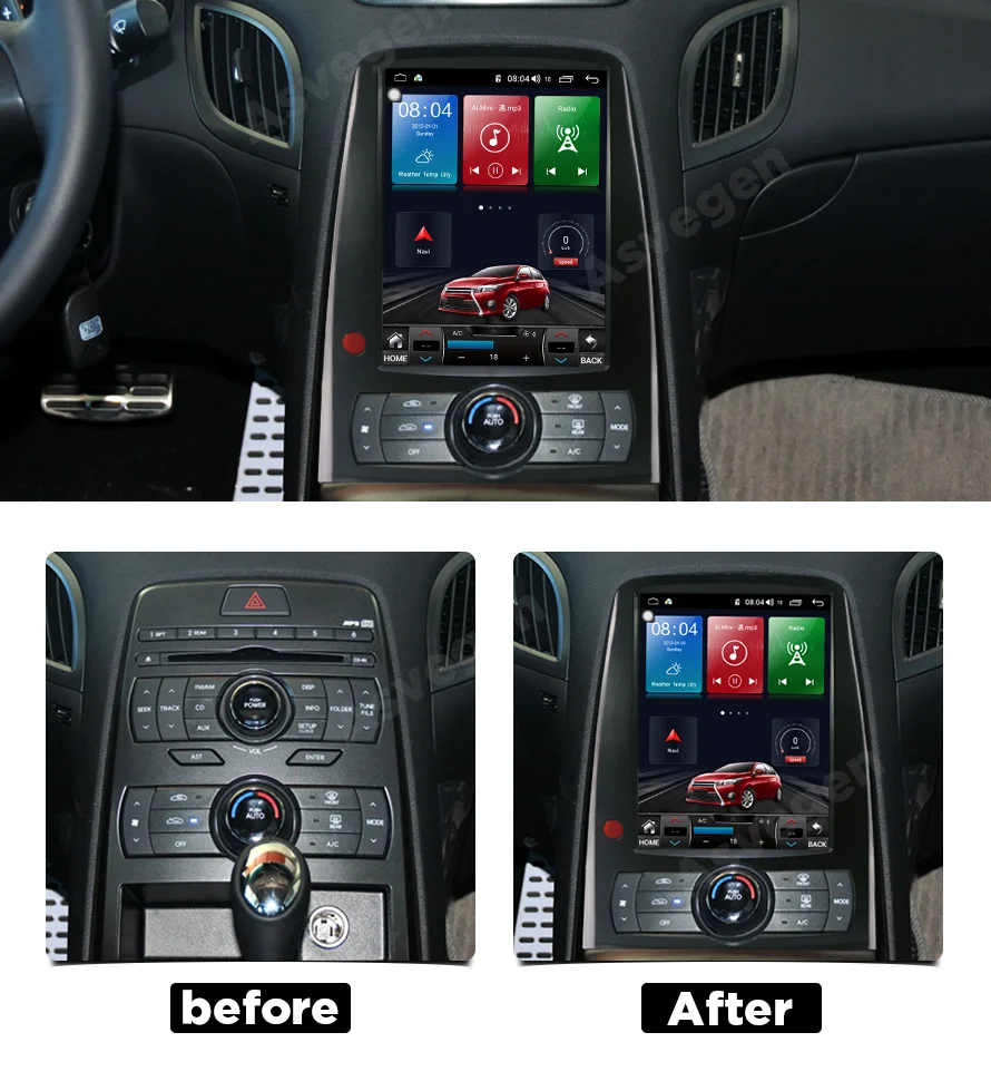 10,1 дюймов Android 8,1 для hyundai Rohens Genesis Coupe автомобильное радио gps головное устройство 2008- навигация