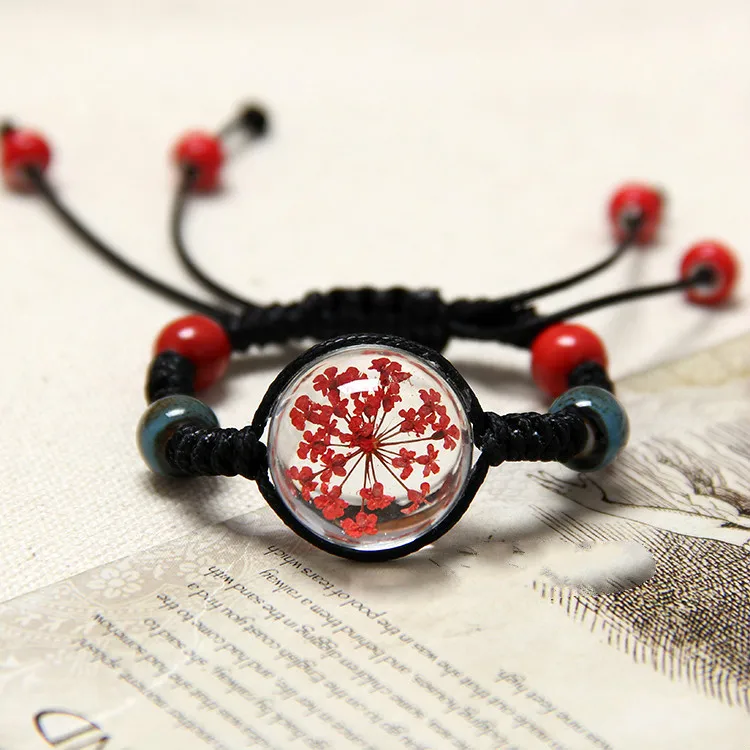 Натуральный белый кристалл камень браслет многоцветный вечный цветок ручной