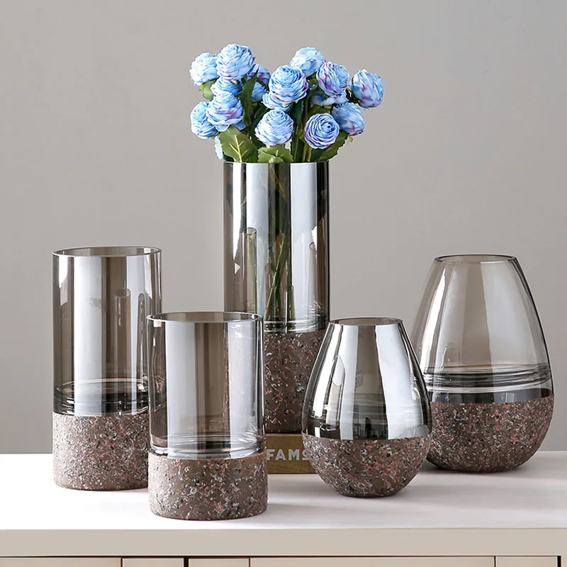 

Прозрачная стеклянная ваза в скандинавском стиле, простое украшение для дома, креативное украшение для гостиной, Цветочная композиция для ...