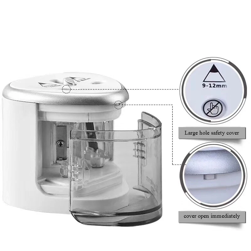 

New Two-hole Electric Automatic pencil sharpener Switch Pencil Sharpener Home Office School Supplies stationery art