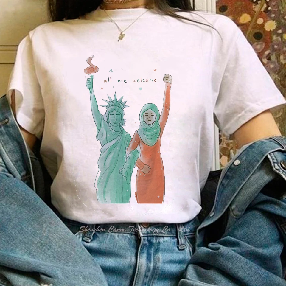 Женская футболка с героями мультфильмов феминистка Харадзюку женская