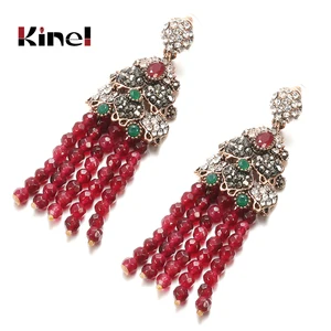 Женские серьги-кисточки Kinel с принтом в богемном стиле, 2020 натуральный камень, Подарочная бижутерия Вечерние