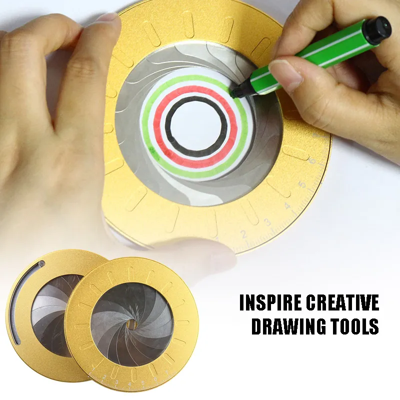 

Drawing Tool Round Circle Adjustable Measurement Drawing Ruler with Size Measure Marks KSI999