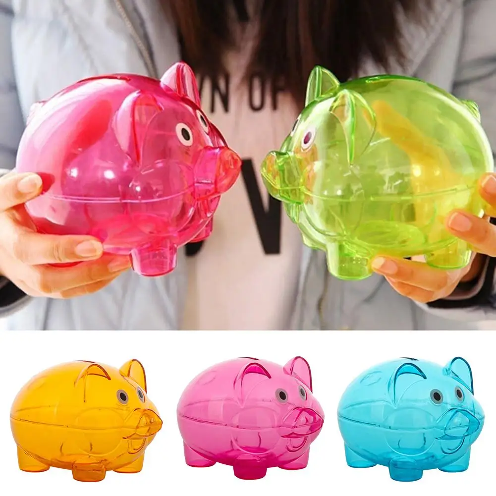 Прозрачная Милая копилка пластиковая монета для денег Подарочная коробка детей