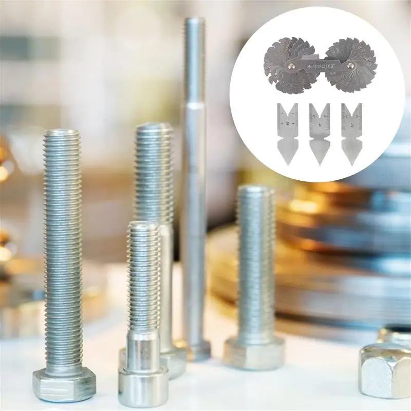 

4pcs Thread Plug Gauge Stainless Steel Screw Thread Pitch Gauge Measuring Tool