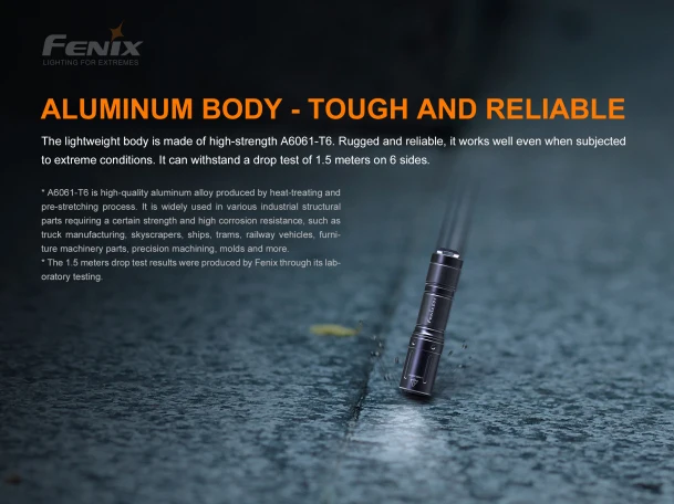 Fenix E01 V2.0 Мини Вспышка светильник сильный водонепроницаемый портативный
