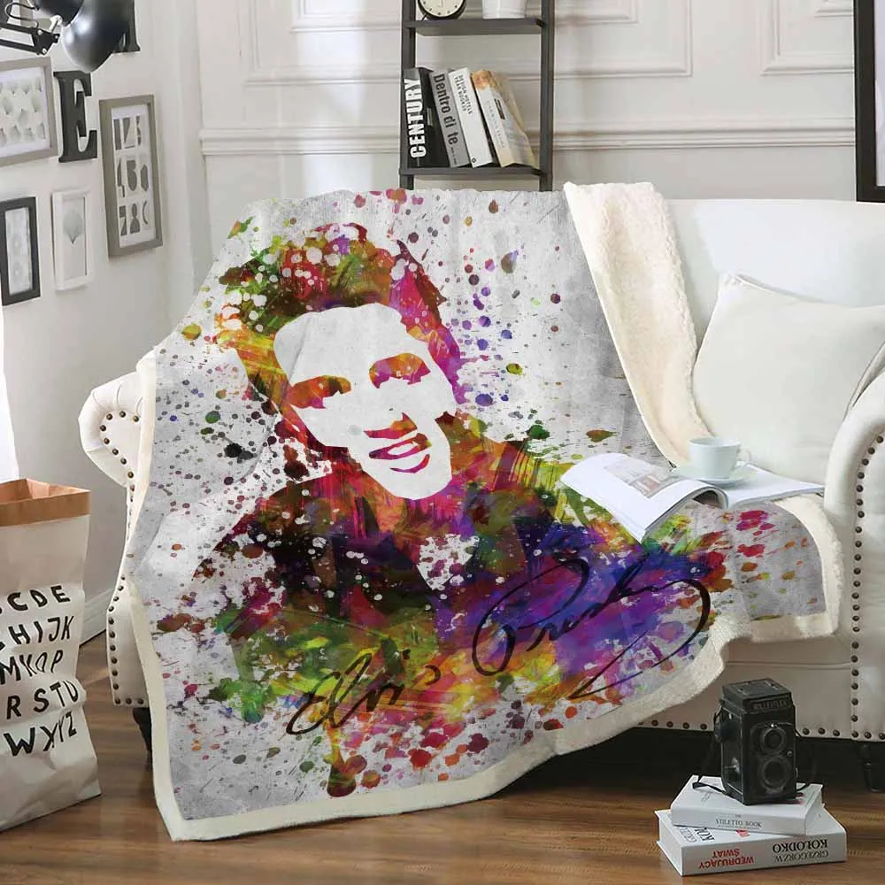 Фланелевое Одеяло Elvis Presley с принтом известной певицы теплый уютный домашний