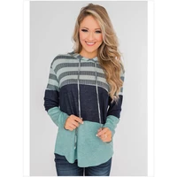 fall new top loose casual design hoodie pullover long sleeve patchwork contrast sweatshirt high street em