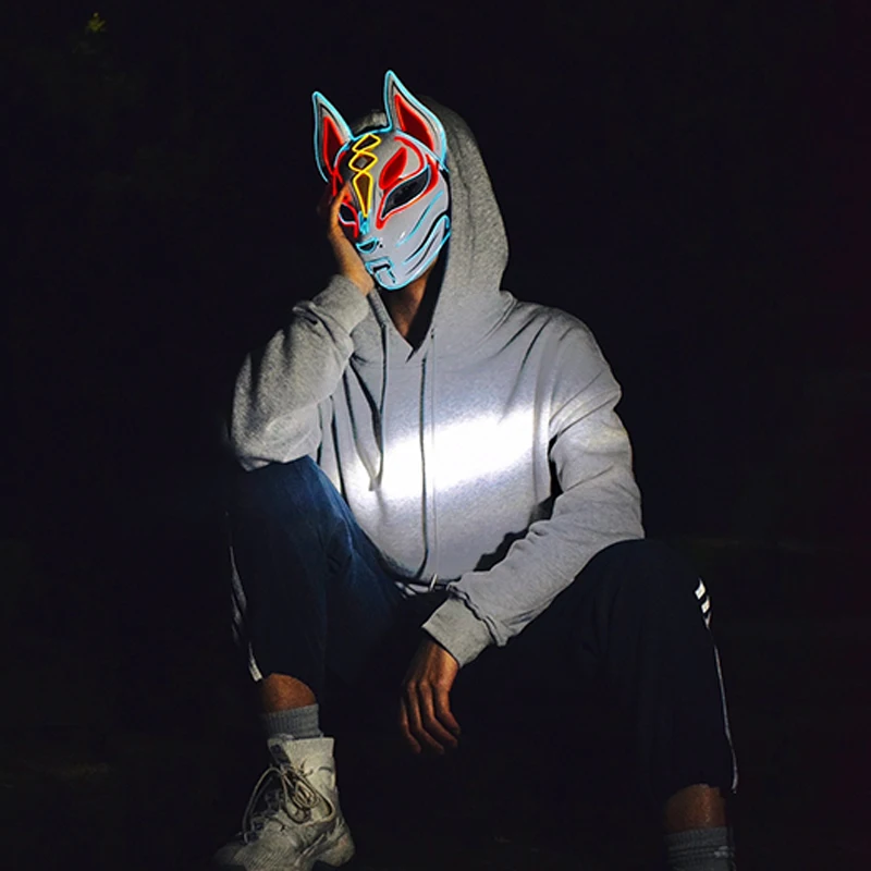 Хэллоуин косплевечерние светодиодсветильник ка маска красочная неоновая