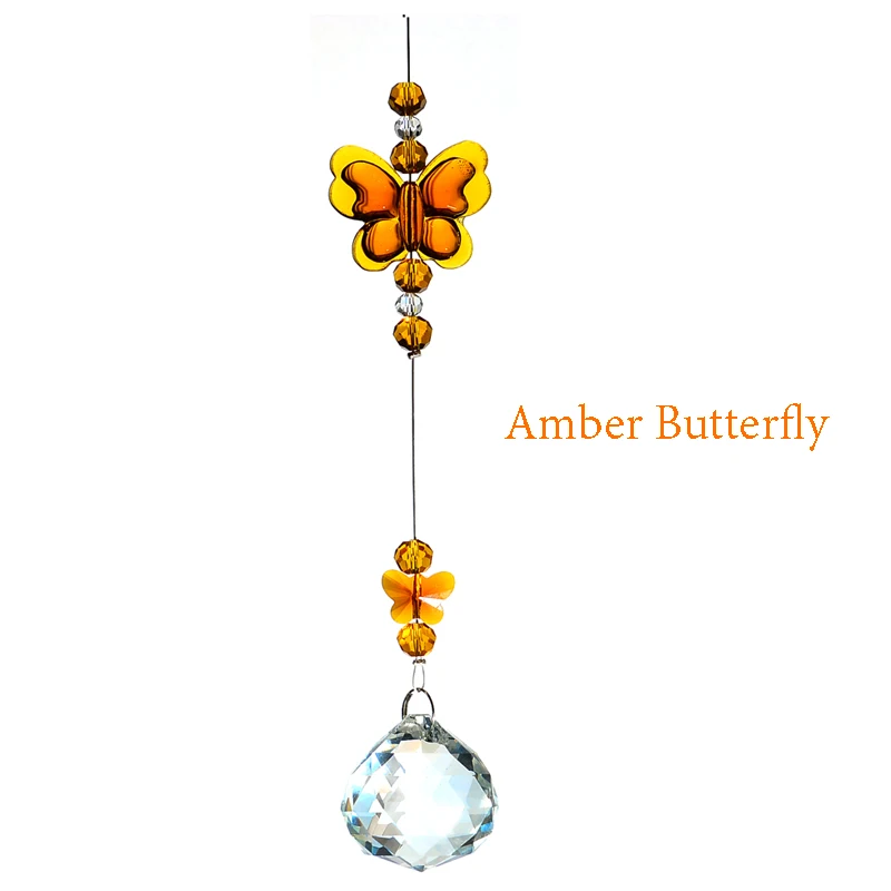 

Butterfly Amber suncatcher home deco suncatcher crystal hanging ornament rainbow charm garden decoration tuin jardin outdoor dec