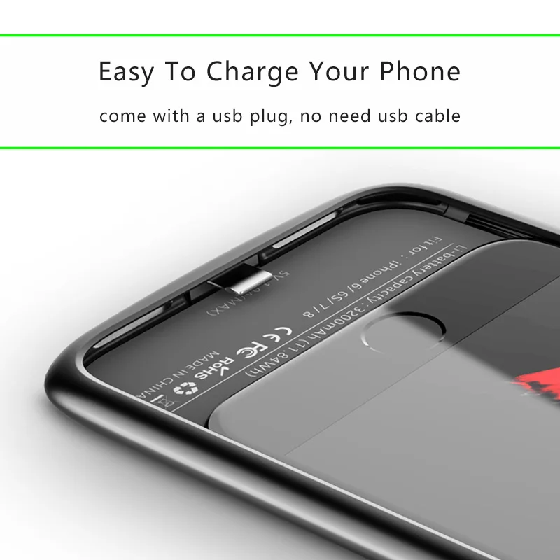 Чехол с зарядным устройством для iPhone 6 Plus 6s 7 8 SE | Мобильные телефоны и аксессуары