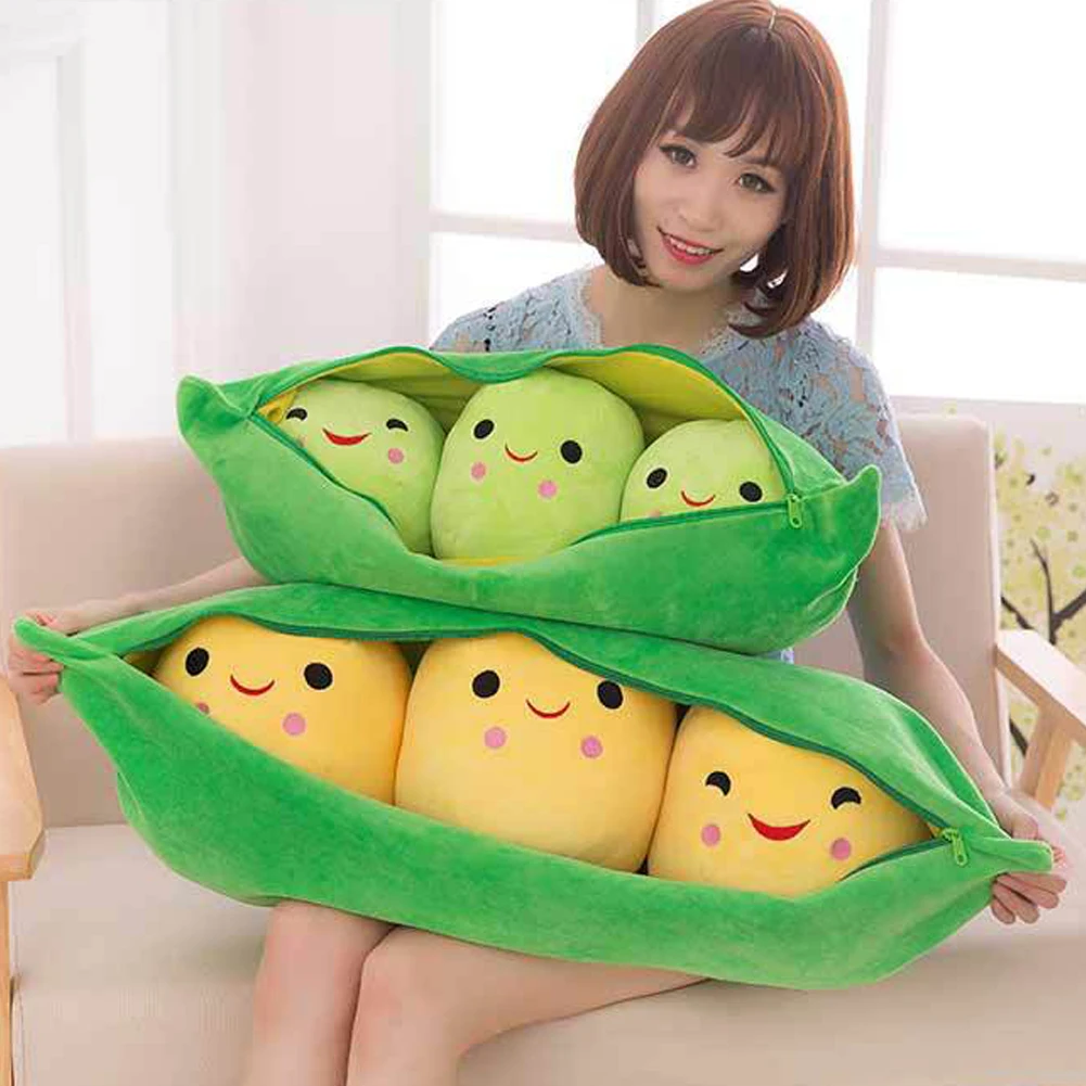 

25CM/40CM Kids Baby Plush Toy Cute Pea Stuffed Plant Doll Girlfriend Kawaii For Children Gift High Quality Pea-Shaped Pillow Toy