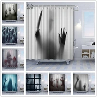 halloween shower curtain liner window curtains horror bloody hands bathroom shower curtains for halloween decoration
