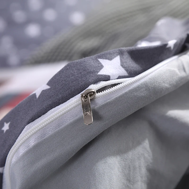 Liv-Esthete Fashion Stars Gray Bedding Set Soft Printed Duvet Cover Pillowcase Double Queen King Bed Linen Bedspread Flat Sheet | Дом и сад