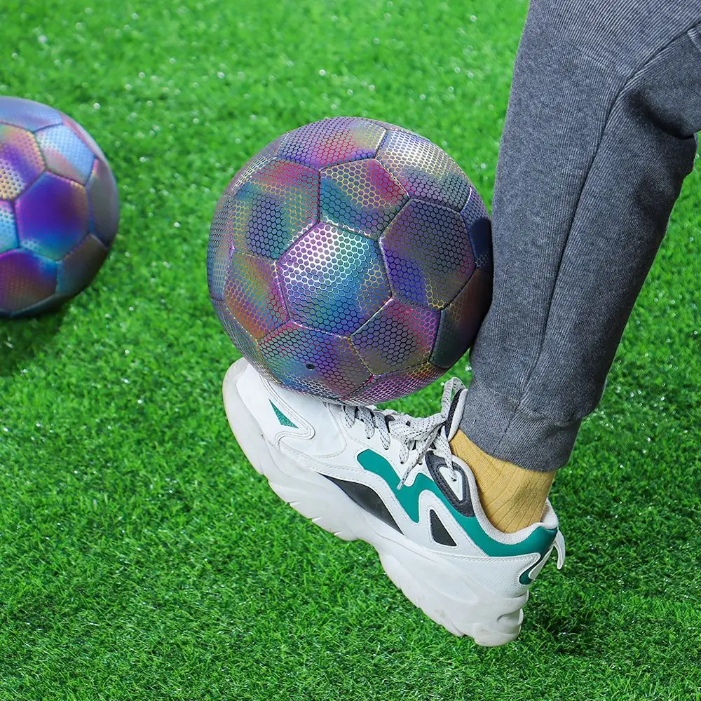 

Творческий уличный спортивный полиуретановый светоотражающий футбольный мяч для детей светящийся ночью футбольный мяч подарок для студен...