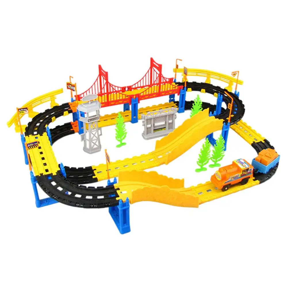 

Train Race Track Set Toy Race Car Track Set Flexible Train Tracks For Toddlers With Electric Train Set Variety Track Assemble