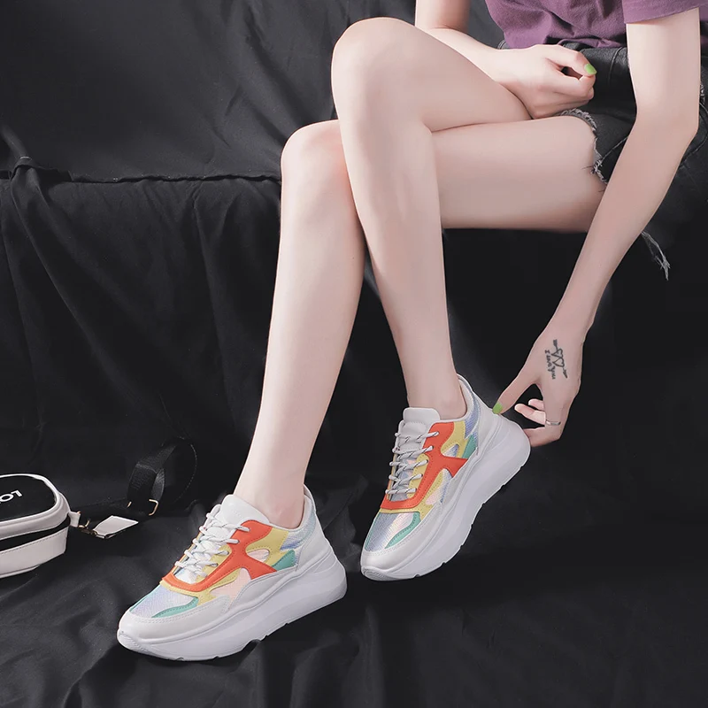 Новинка 2020 женская обувь для бега Bjakin спортивная оранжевого цвета увеличивающая